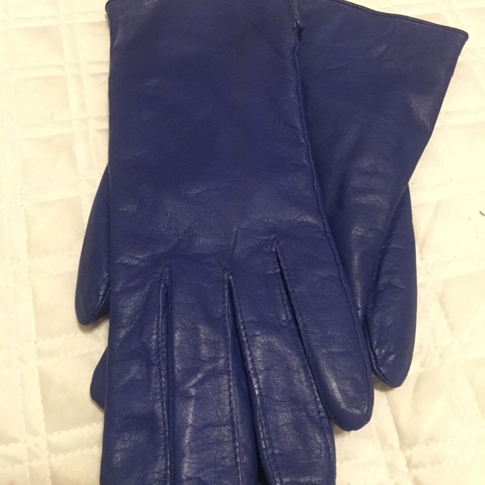 LEATHER GLOVES - Electric blue